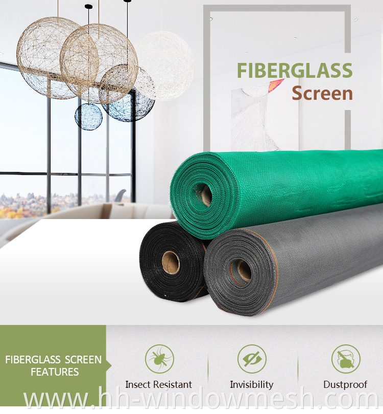 Rolling window screen gray /black stiff fiberglass insect screen